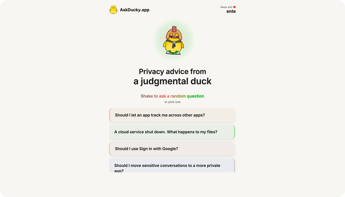 Ask Ducky
