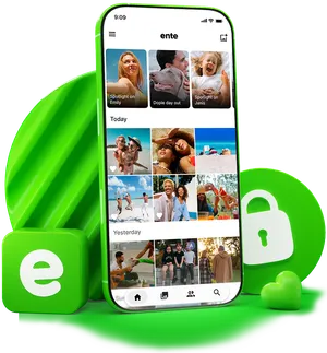 The Ente Photos library on an iPhone