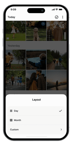 Custom gallery views on Ente Photos